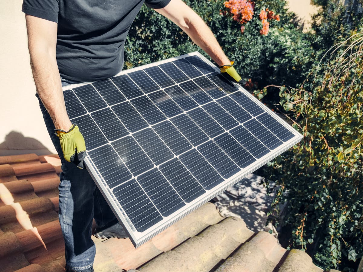 Solar panels installed on a residential roof